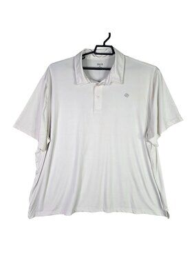 Mens Zelos White Polo Shirt Short Sleeve Polyester Blend Stretch Size 3X